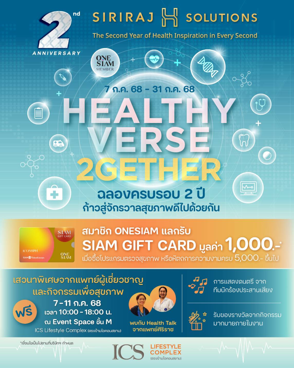 ICS Lifestyle Complex ร่วมฉลอง 2 ปี SIRIRAJ H SOLUTIONS จัดโปรโมชั่นพิเศษ